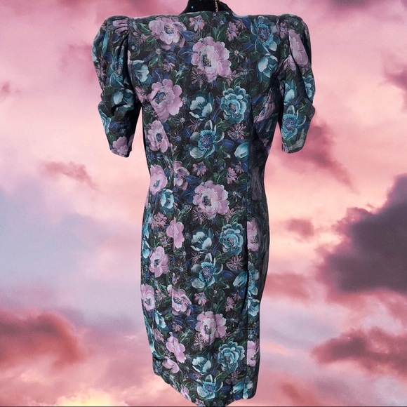 90s floral button up dress - Picture 3 of 4